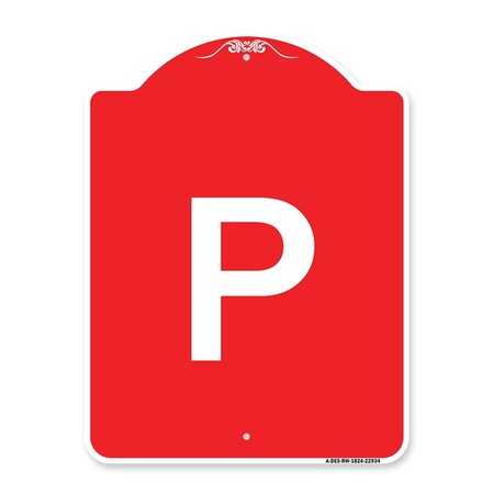 Amistad 18 x 24 in. Designer Series Sign - Sign with Letter P , Red & White AM2070609